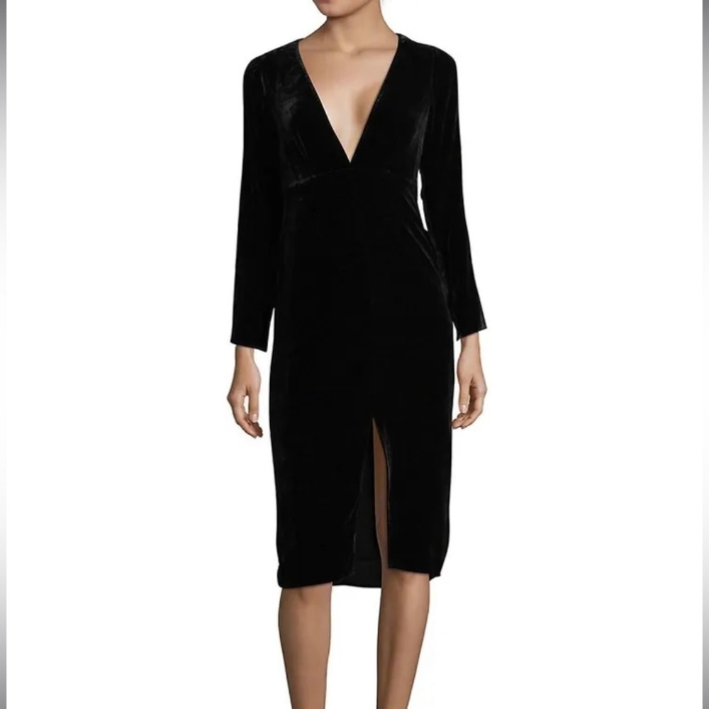 Price is firm New FOR LOVE & LEMONS Collette Black Velvet Midi Dress Size Large